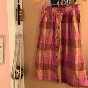 Universal Thread Plaid Midi Skirt